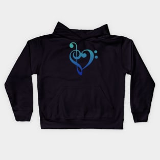 Treble Clef Bass Heart Kids Hoodie